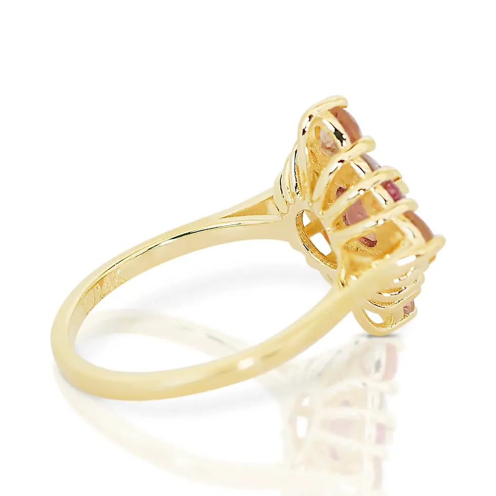 Thumbnail: Enchanting Orange Sapphire Ring with Yellow & Orange Accents