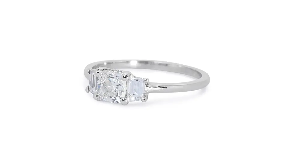 Thumbnail: Dazzling Brilliance Cushion Diamond Ring in 18K White Gold