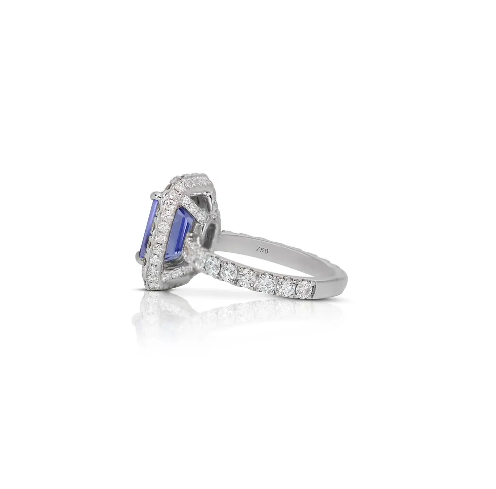 Thumbnail: Magnificent 18KWhite Diamond Engagement Ring