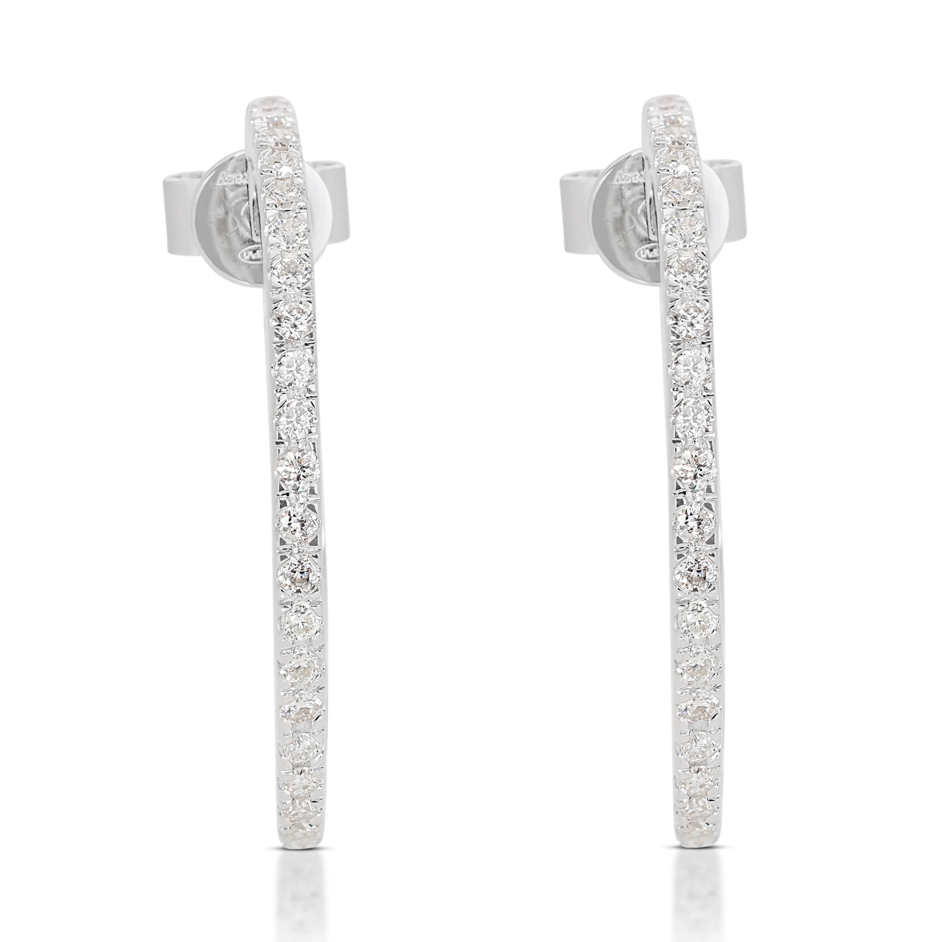 Beautiful 18K White Gold Hoop Earrings
