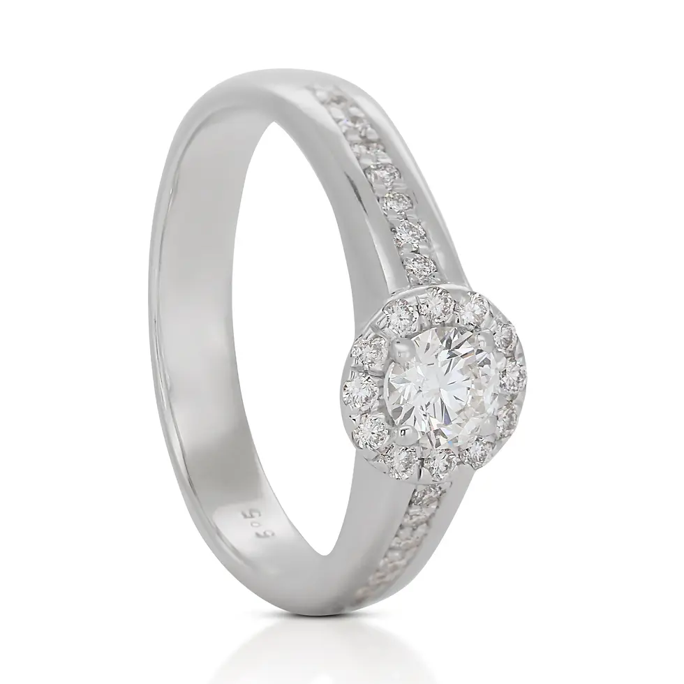 Thumbnail: Glamorous 14k White Gold Diamond Ring with .53ct Natural Diamond