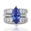 Thumbnail: Elegant Tanzanite Ring with Diamond Halo