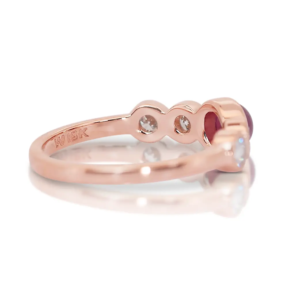 Thumbnail: Everlasting Ruby and Diamond 5-Stone Ring