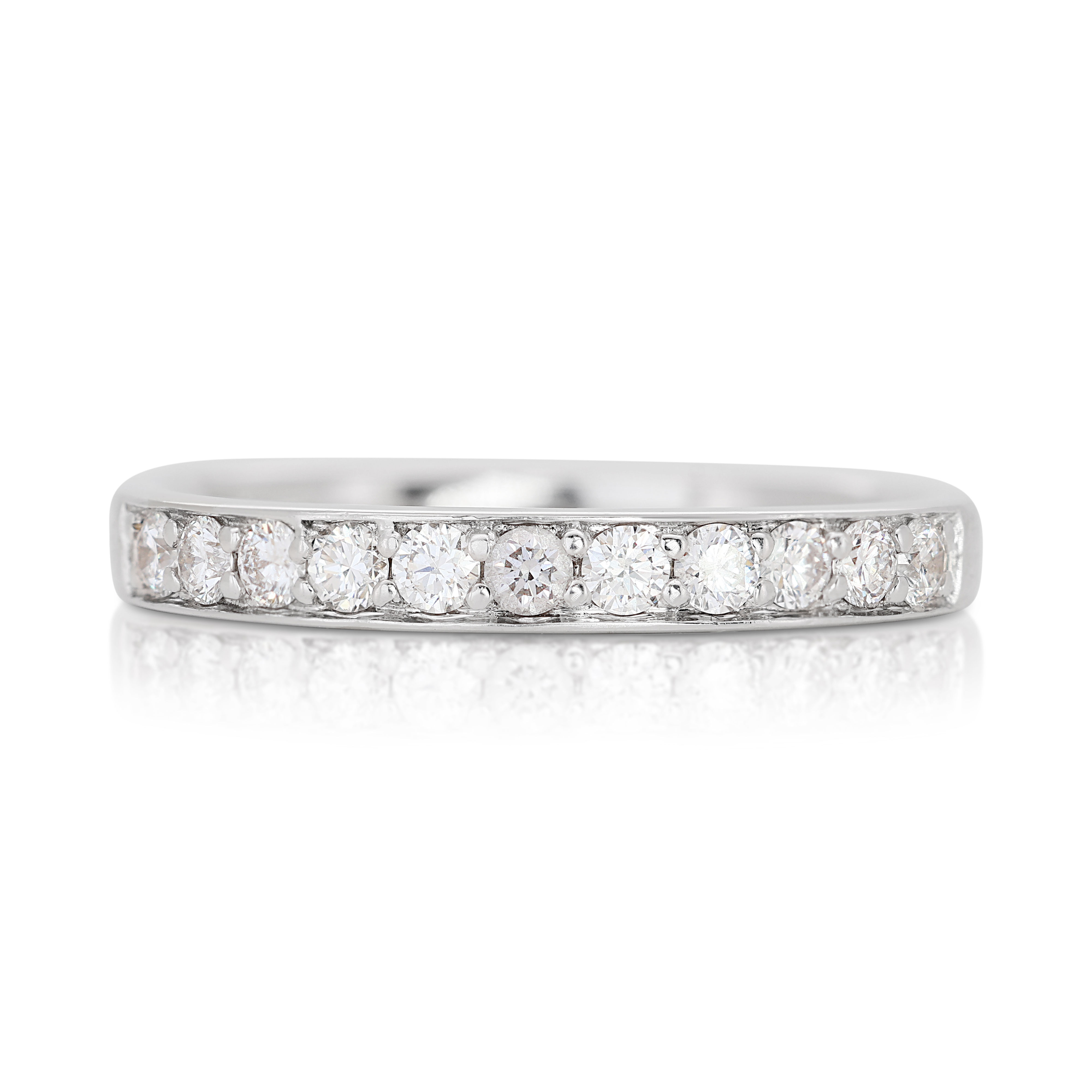 Sophisticated 0.22ct Half Eternity Diamond Ring set in Gleaming 18K White Gold