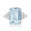 Thumbnail: Breathtaking 8.80ct Emerald-Cut Aquamarine Ring with Diamond Accents