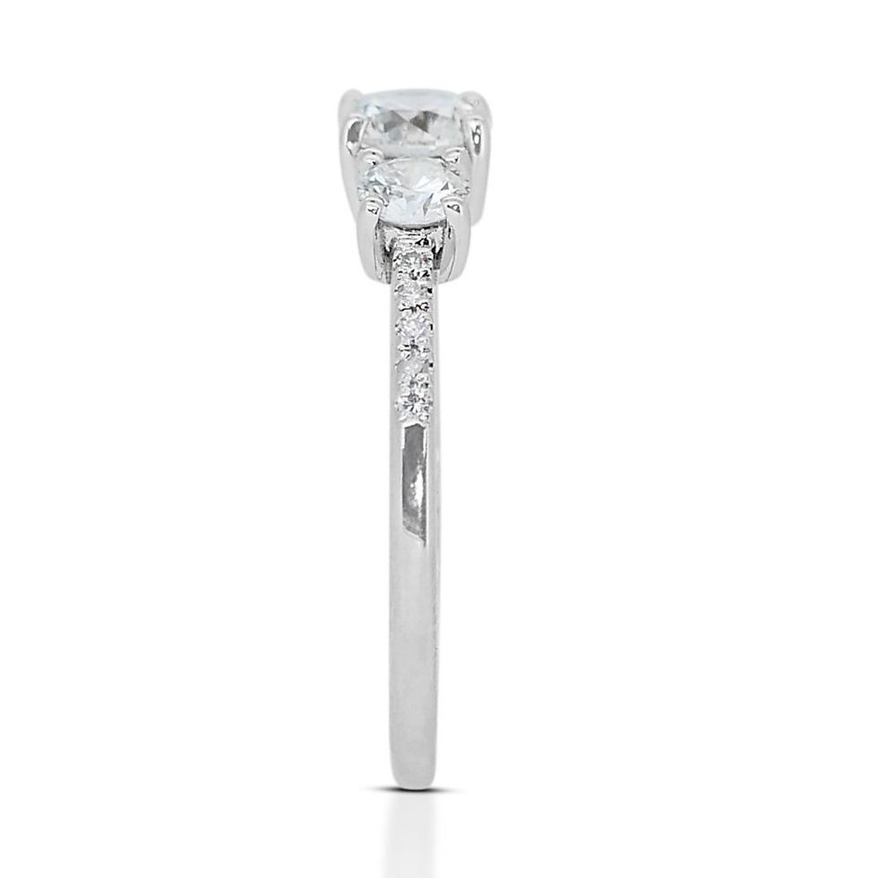 Thumbnail: Mesmerizing 18K White Gold Ring with 0.91ct Brilliant Natural Diamonds - R-1783