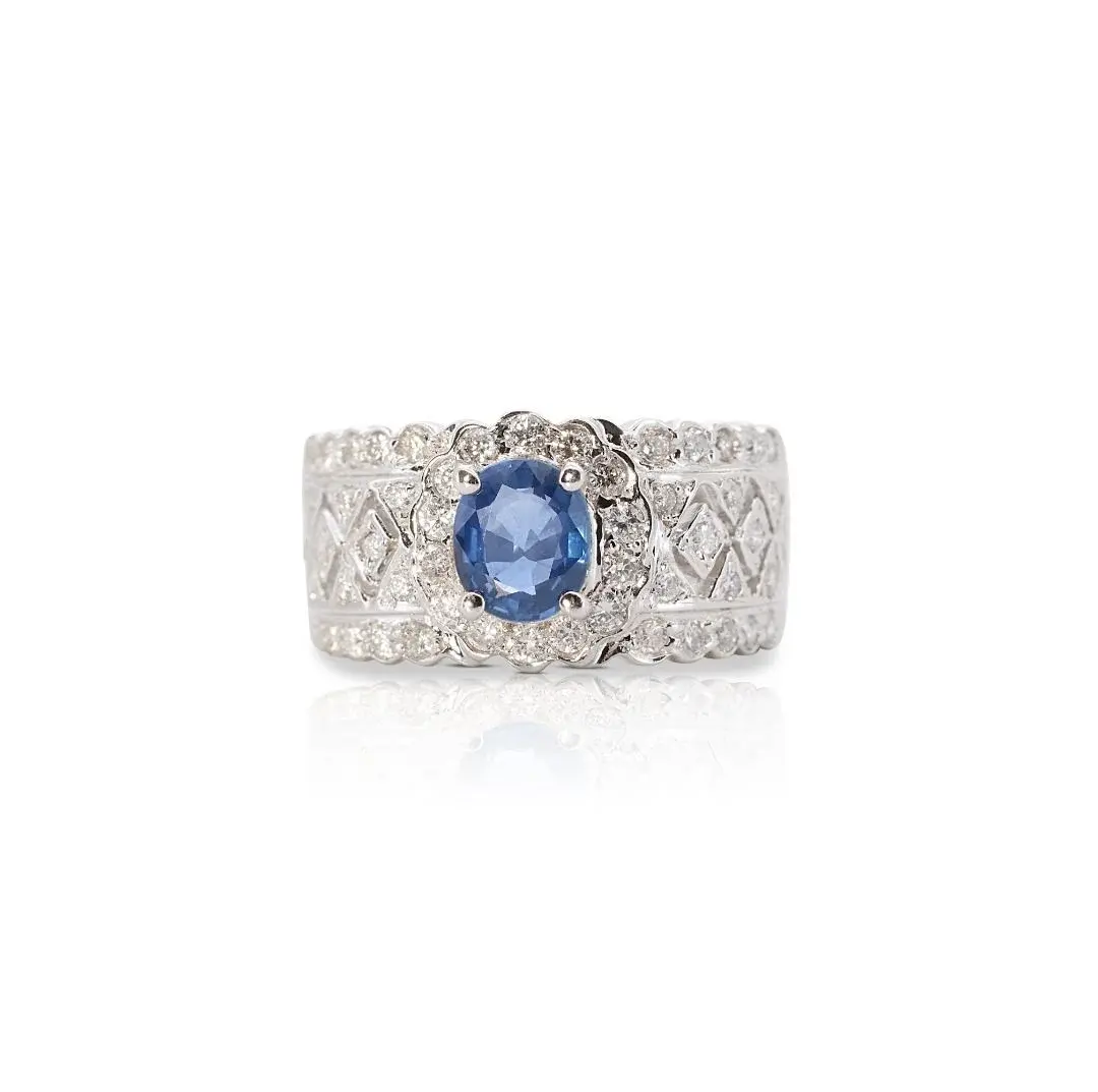 Sparkling 0.50ct Pave Diamond Ring in 18K White Gold