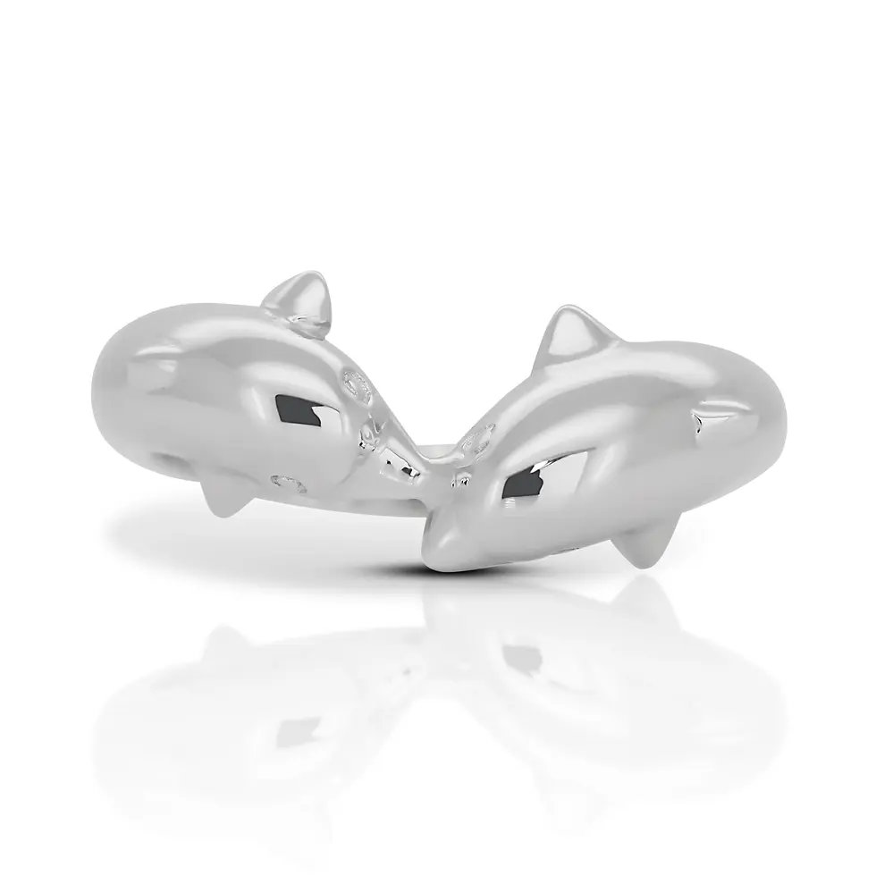 Thumbnail: Dolphin Design 18K White Gold Ring