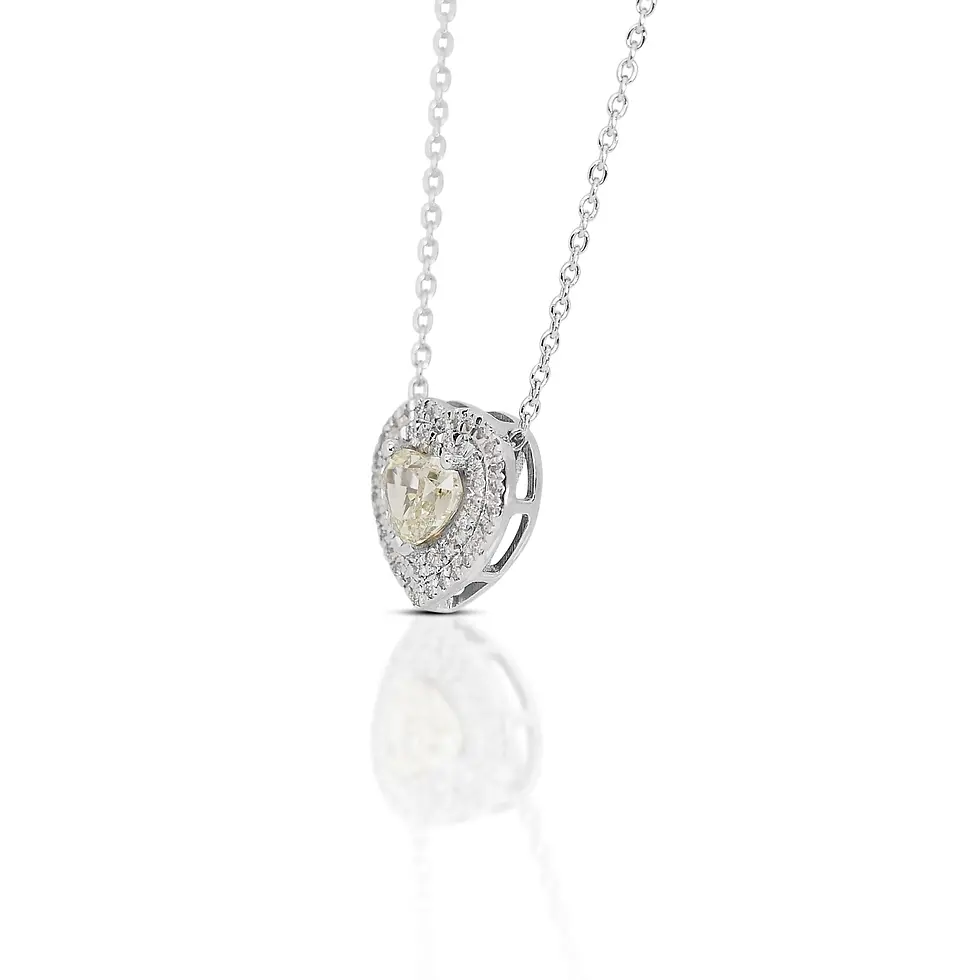 Thumbnail: Lovely 1.25ct Heart Necklace set in Gleaming 18K White Gold