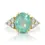 Thumbnail: Enchanting Oval Emerald and Diamond Halo Ring