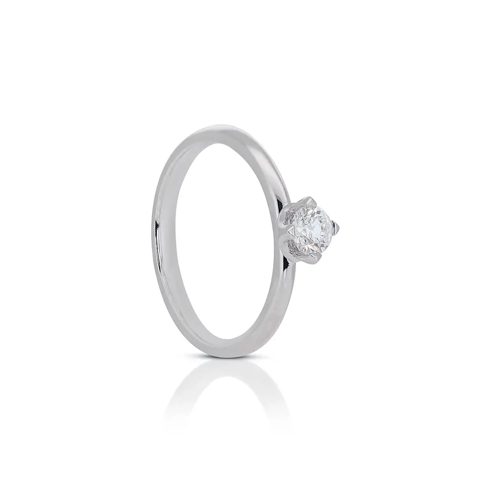 Thumbnail: Timeless White Gold Diamond Solitaire Ring