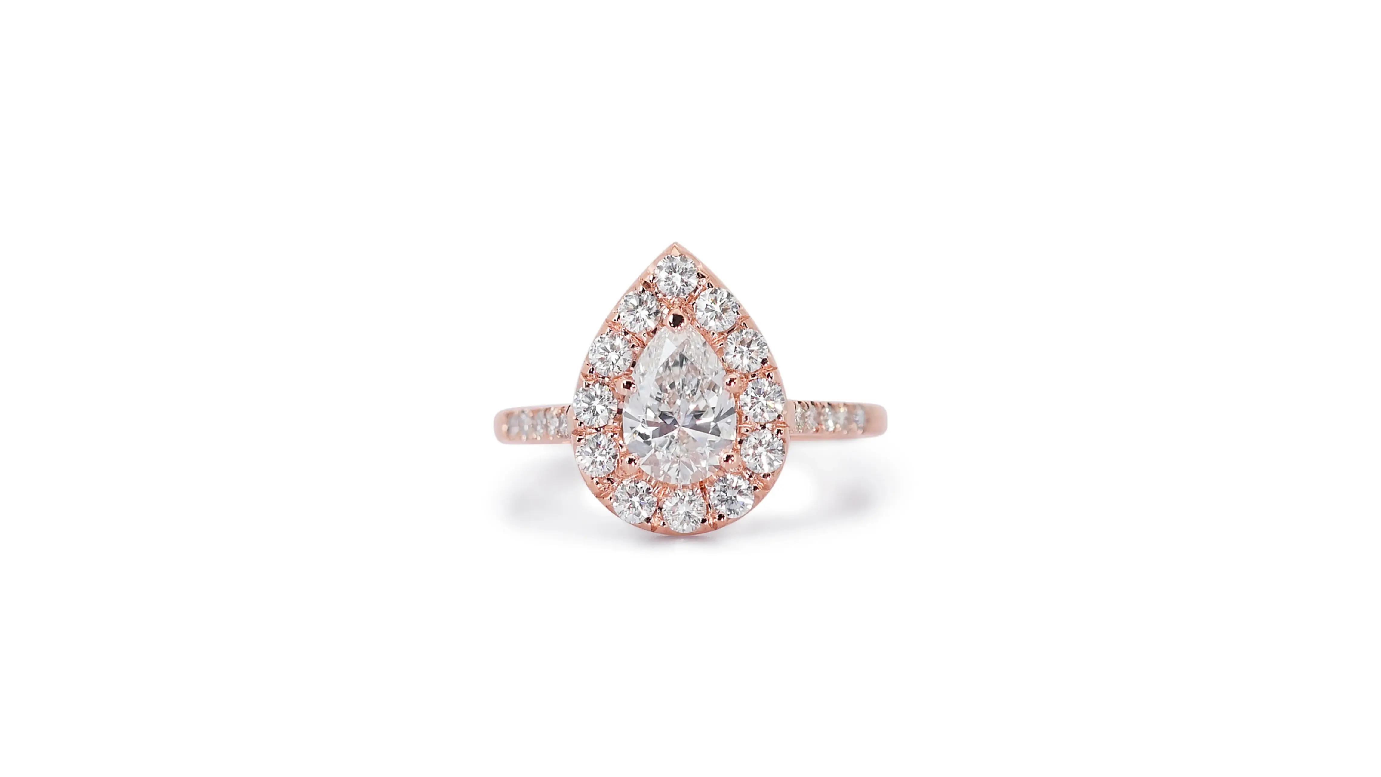 18 kt. Pink Gold 1.01 ct Diamond Ring