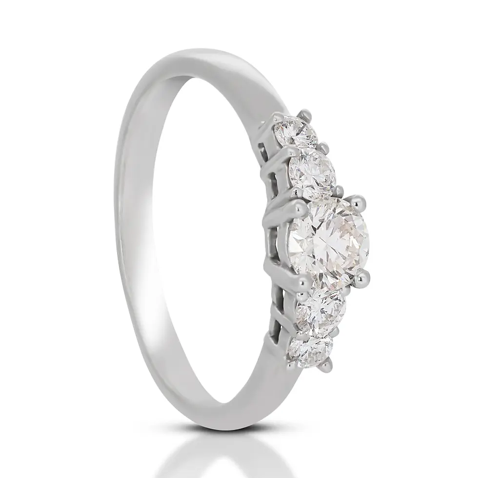 Thumbnail: Sparkling 14K White Gold 0.51ct Halo Diamond Ring
