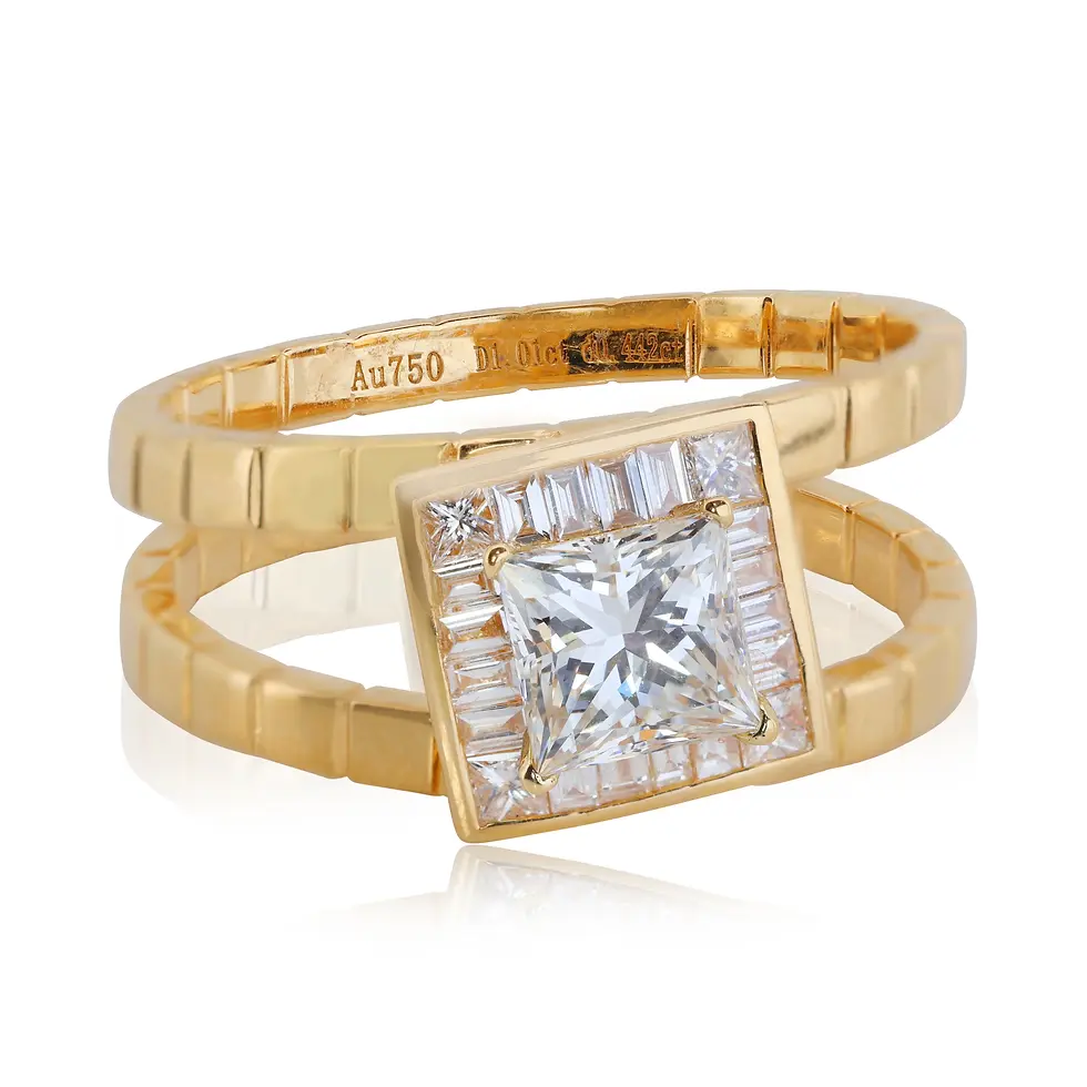 Thumbnail: Intricate Princess Cut Diamond Statement Ring