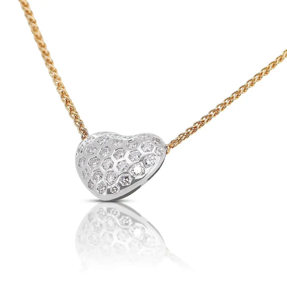 Thumbnail: Lovely 0.31ct Heart Diamond Necklace in 18K Yellow Gold