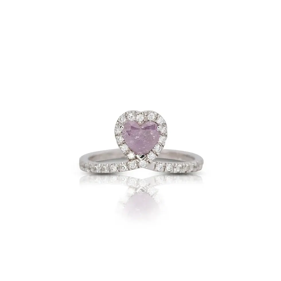 Gorgeous .67ct. Heart Brilliant Pave Diamond Ring