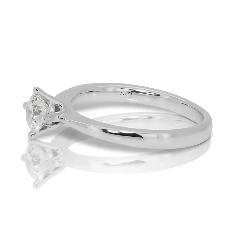 Thumbnail: Beautiful 18K White Gold 0.32ct Solitaire Diamond Ring