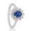 Thumbnail: Magnificent 0.85ct Oval Brilliant Sapphire Ring Goldin 18K White Gold