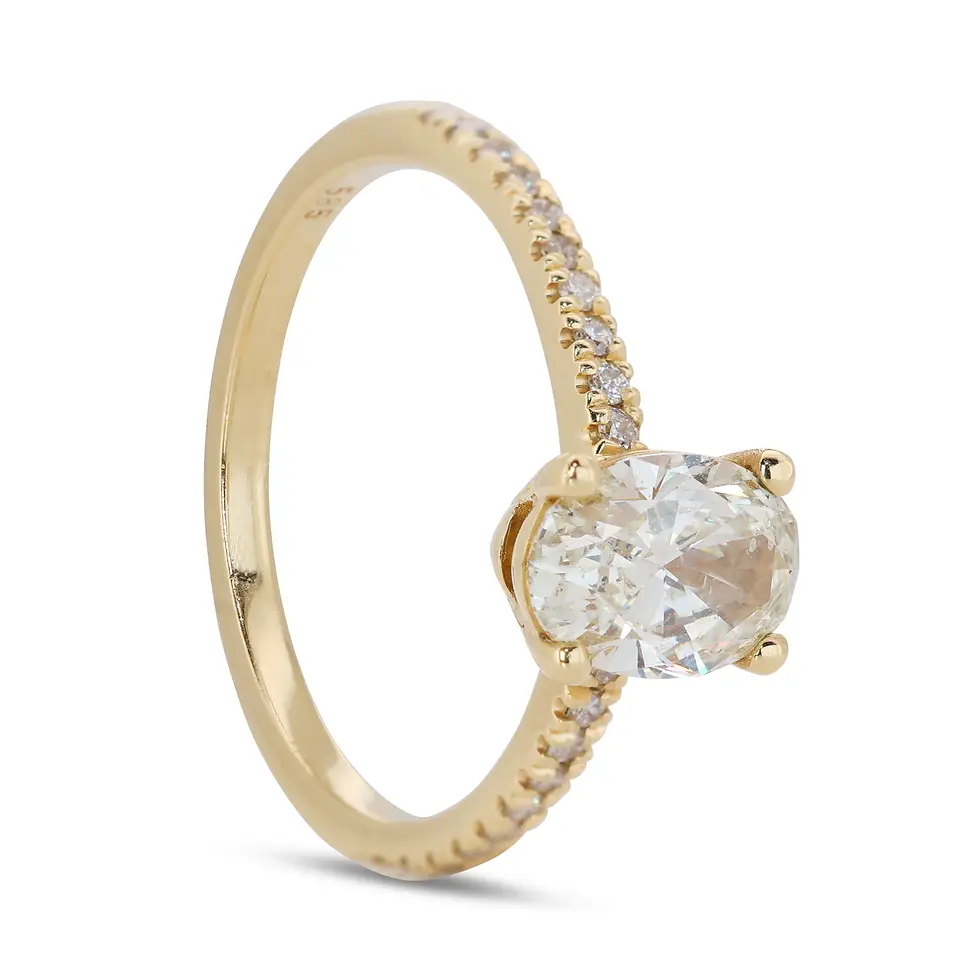 Thumbnail: Gorgeous 1.12ct Pave Diamond Ring set in 14K Yellow Gold