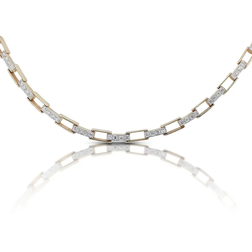 Thumbnail: Glimmering 3.12ct Round Diamond Necklace