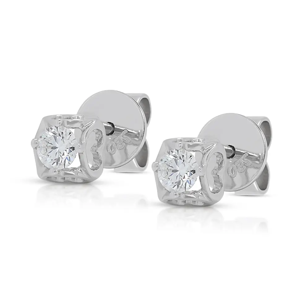 Thumbnail: Gorgeous 0.20ct Diamond Stud Earrings in 18k White Gold