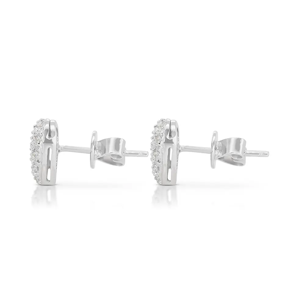 Thumbnail: Beautiful 0.20ct Heart Stud Diamond Earrings in 18K White Gold
