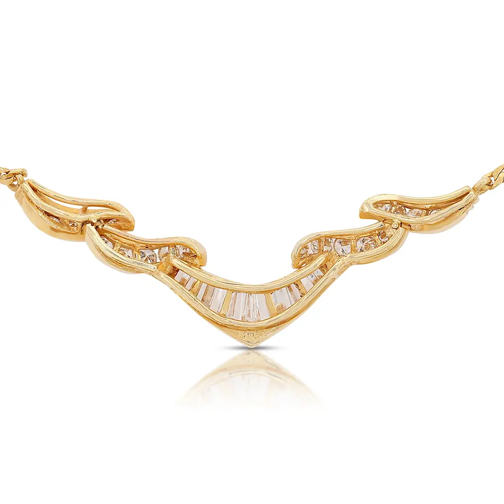 Thumbnail: Elegant Diamond Necklace in 20K Yellow Gold