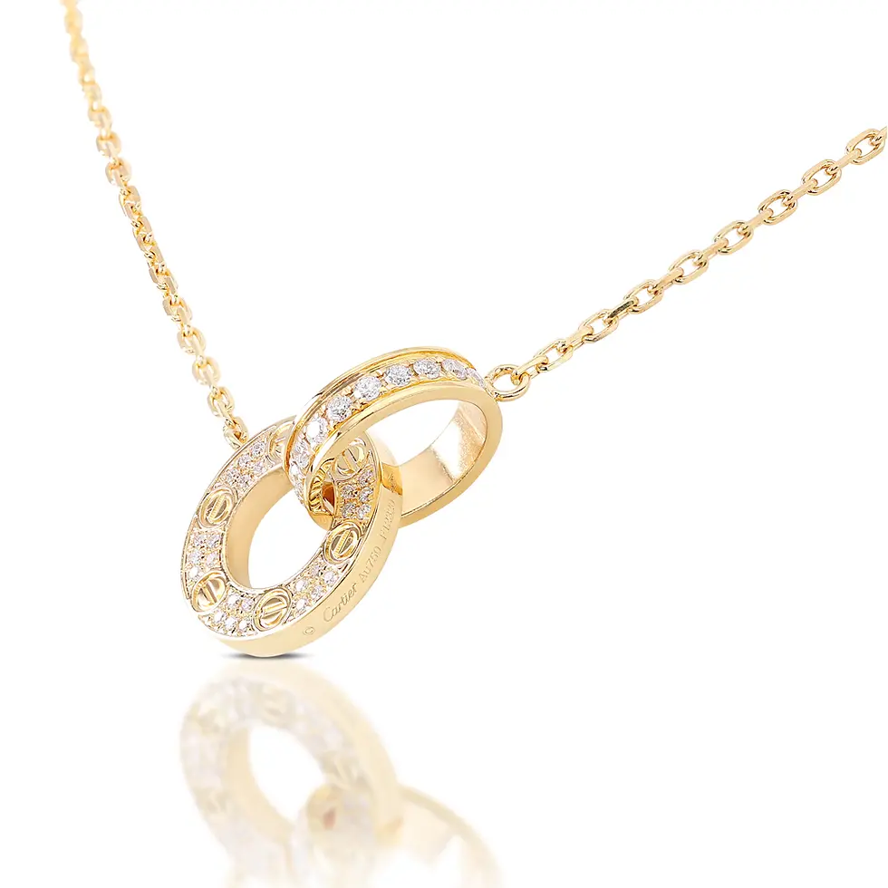 Thumbnail: Sophisticated 0.39ct Cluster Diamond Necklace in 18K Yellow Gold