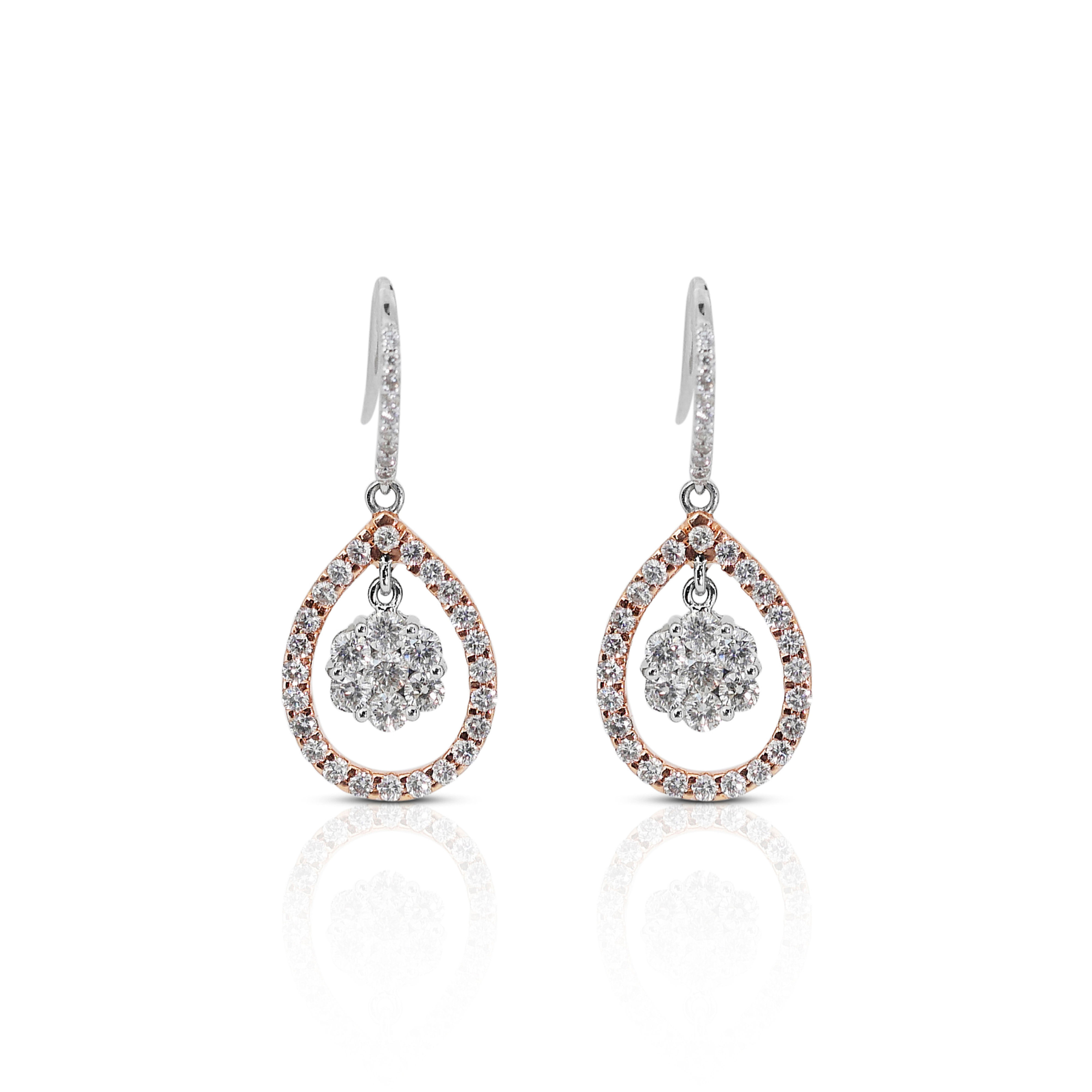 Exquisite Diamond Earrings with 2.35ct Round Brilliant Cut Diamond