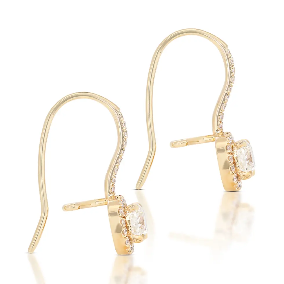 Thumbnail: 1.03ct Cushion Diamond Earrings in 18K White Gold
