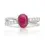 Thumbnail: Glamourous Ruby and 0.40ct Diamonds in 18K White Gold Ring