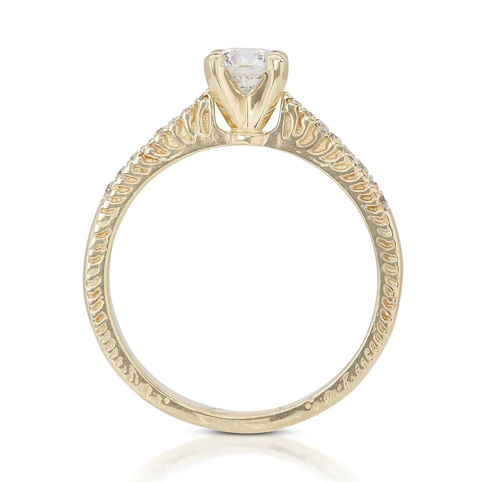Thumbnail: Timeless 18K Yellow Gold with 0.40ct H-Grade Diamond Ring