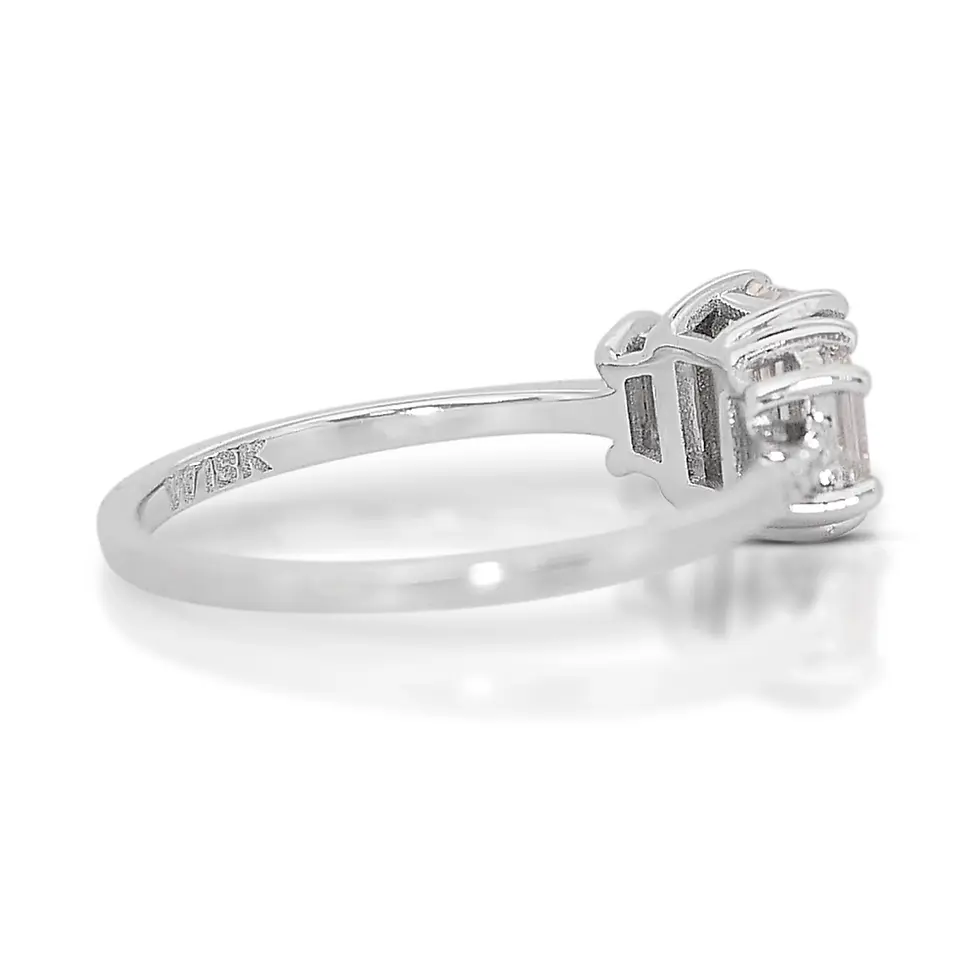 Thumbnail: Exquisite 0.8ct Emerald Cut Diamond Ring
