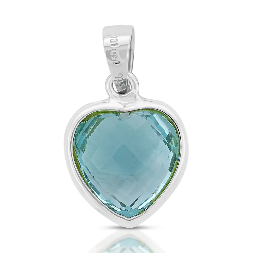 Thumbnail: Alluring Heart Blue Topaz Pendant in 18K White Gold