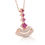 Thumbnail: Stunning 0.75ct Rubies Necklace with Diamonds in 18k Rose