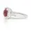 Thumbnail: 18K White Gold Ring with Ruby and 0.32ct Diamond