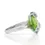 Thumbnail: Stunning Peridot and Diamond Ring set in Gleaming 18K White Gold