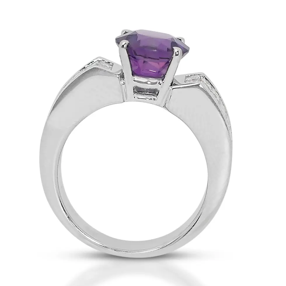 Thumbnail: Majestic 1.85ct Deep Blue Sapphire Ring in 18K White Gold