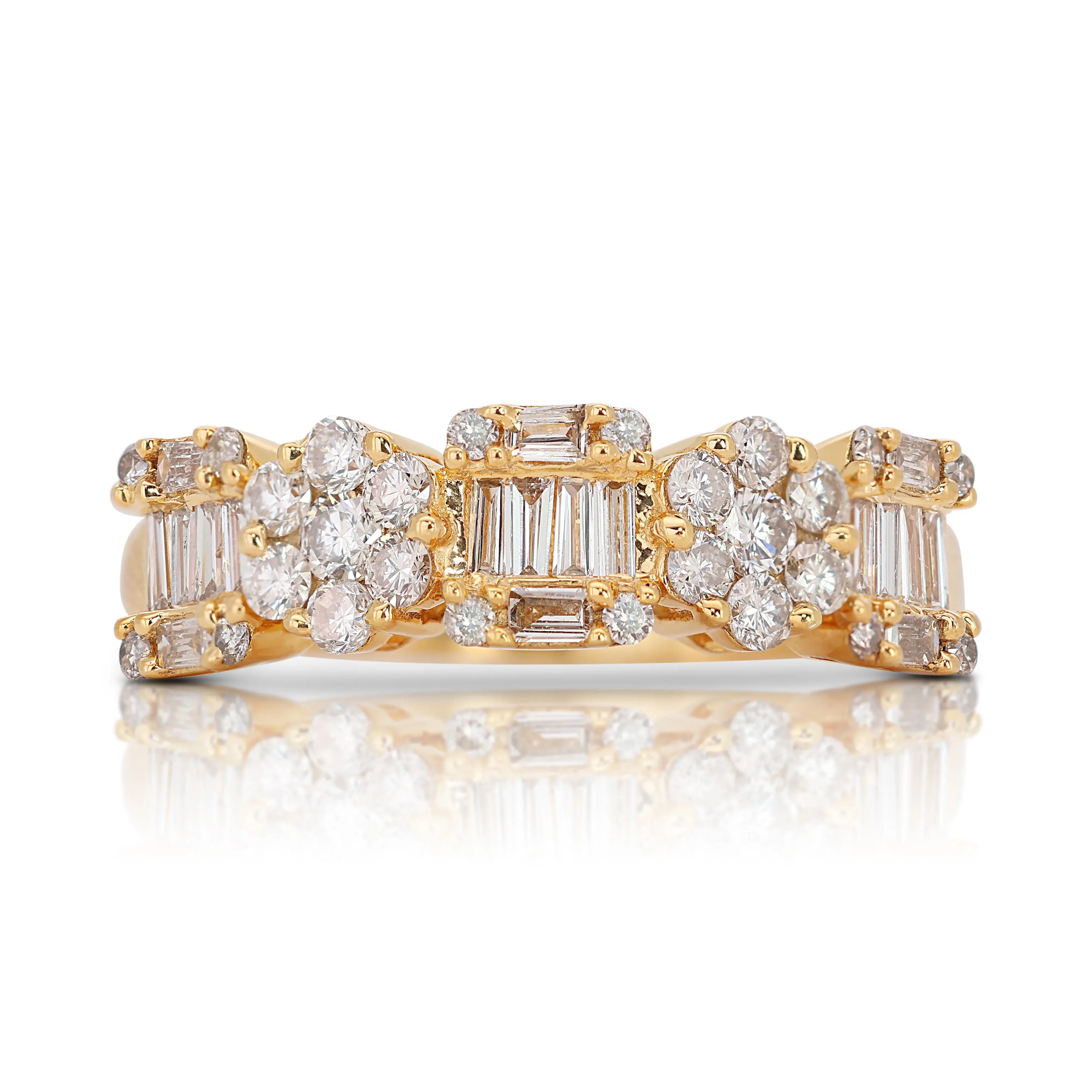 Fancy 44 Round Brilliant Diamonds in 18k Yellow Gold