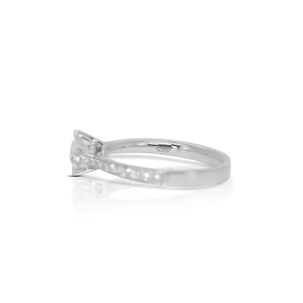 Thumbnail: Sparkling 18k White Gold Diamond Ring with .50ct Natural Diamond