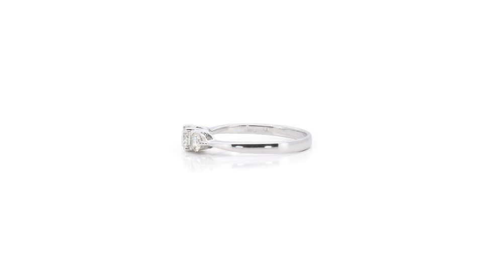 Sparkling .16ct. Round Brilliant Three Sone Diamond Ring