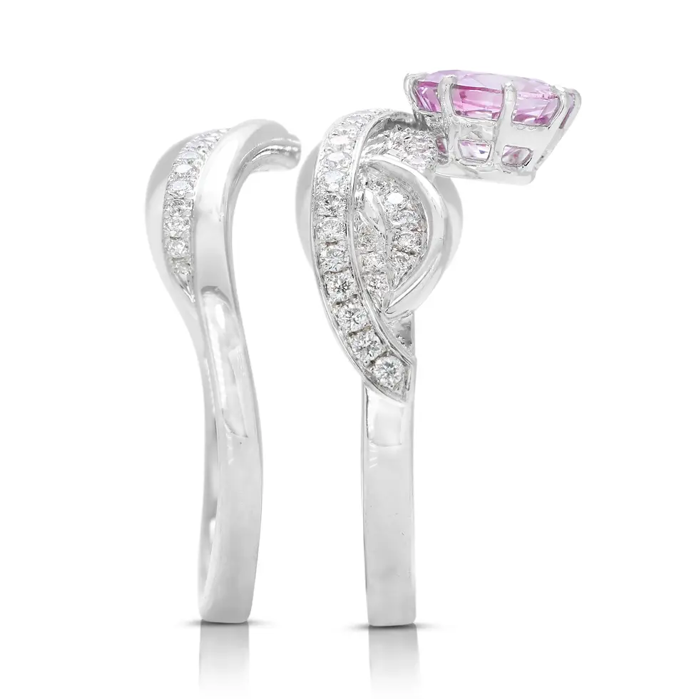 Thumbnail: Captivating 1.41ct Sapphire and Diamond Pave Ring set in Platinum