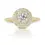 Thumbnail: Sophisticated 1.00ct Halo Pave Diamond Ring set in 18K Yellow Gold