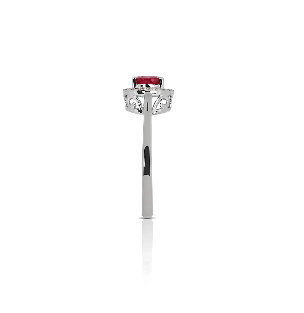 Thumbnail: 10K White Gold Ruby Engagement Ring