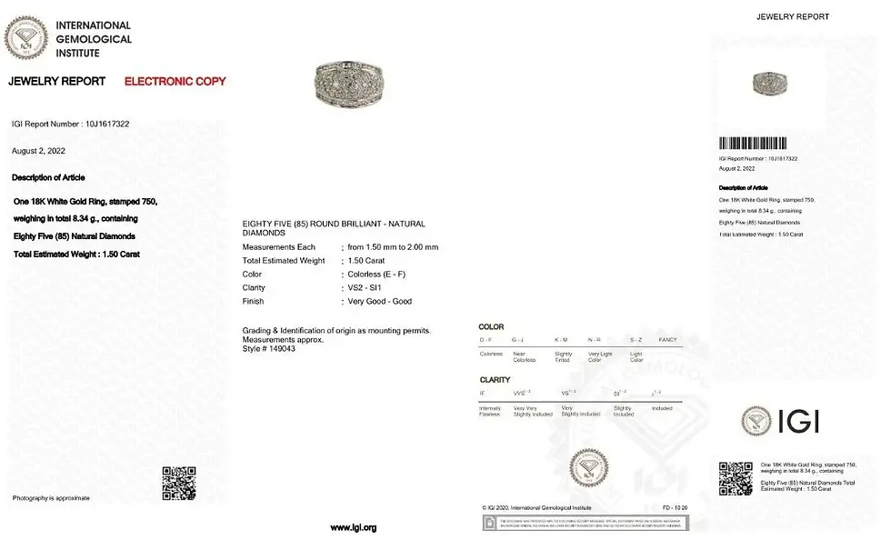 Thumbnail: Stunning 85pcs. 1.50ct. Round Brilliant Vintage Style Diamond Ring