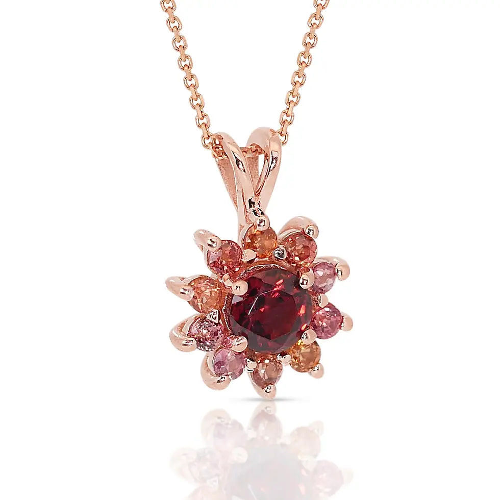Thumbnail: Enchanting 1.40ct Garnet and Multicolor Sapphire Necklace