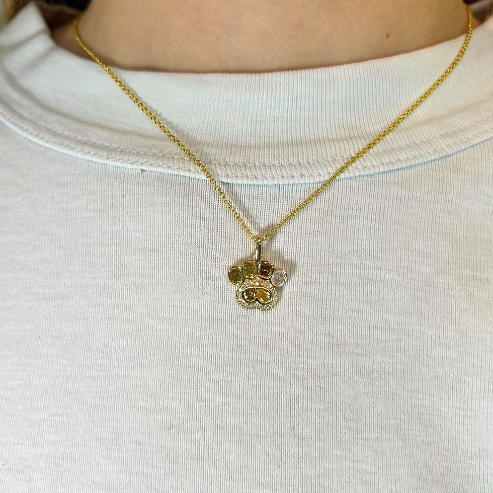 Thumbnail: Alluring 0.53ct Diamonds Necklace with Side Diamonds in 14k Yellow Gold