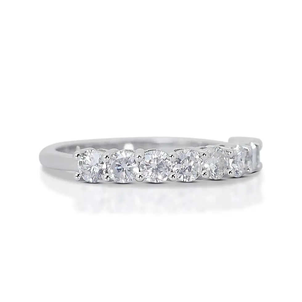 Thumbnail: 14K White Gold Ring with 1.03ct Round Brilliant Natural Diamonds
