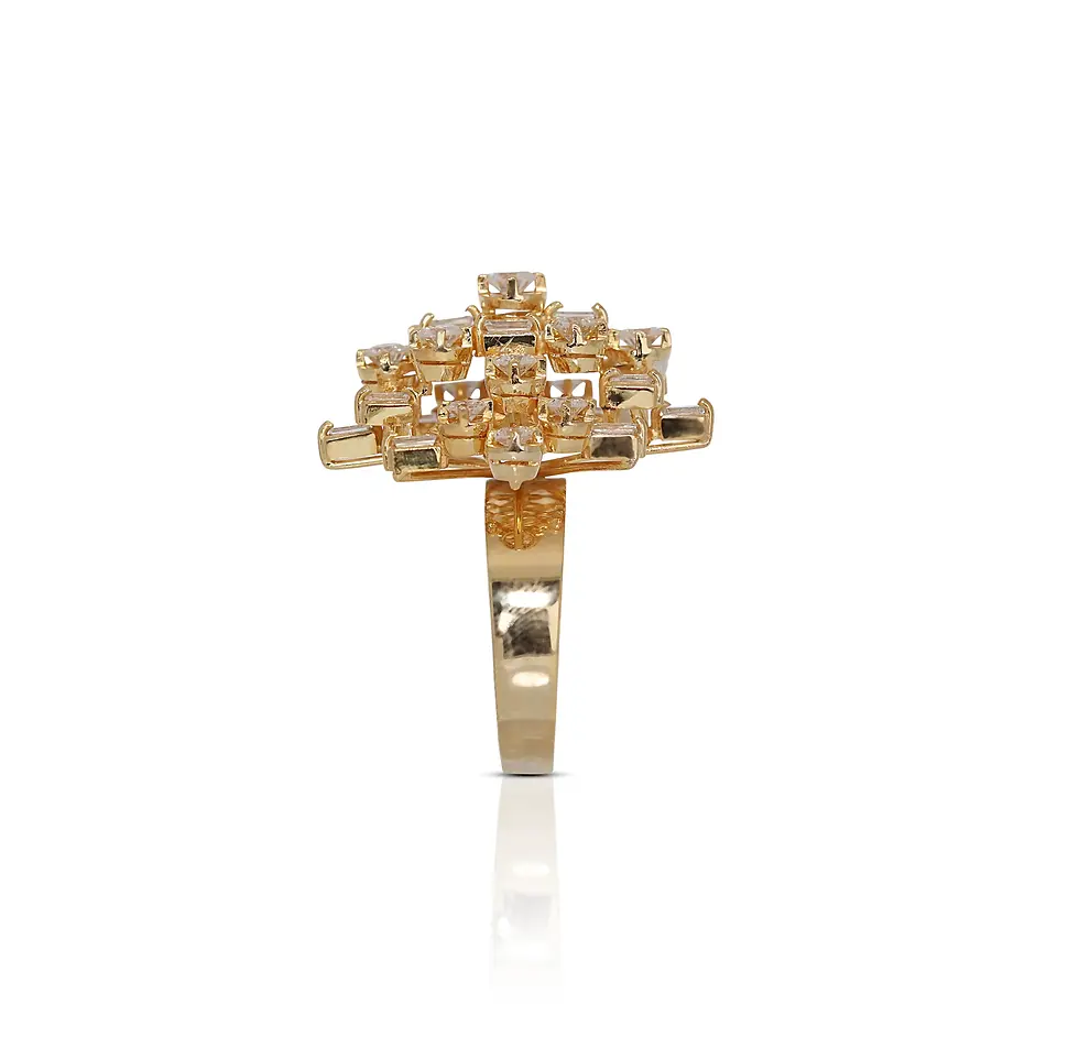 Thumbnail: Luxurious 14K Yellow Gold Chandelier Ring