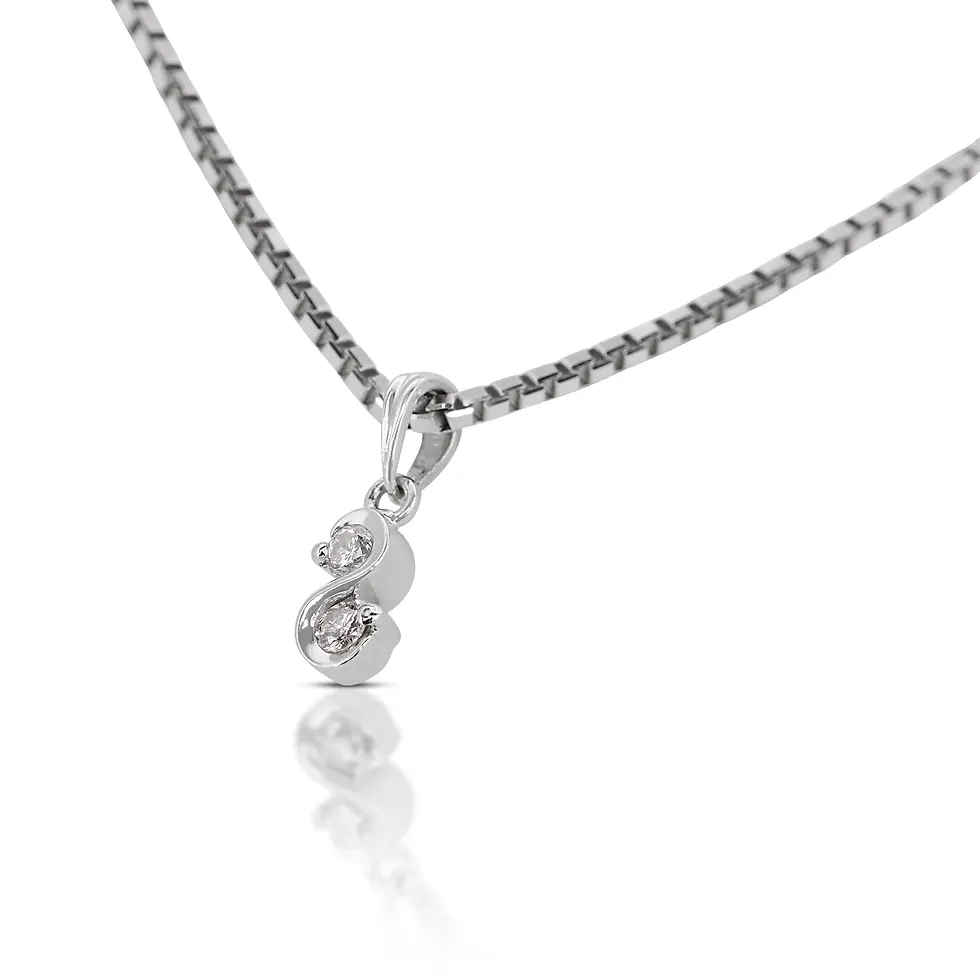 Thumbnail: Pretty 0.06ct Round Brilliant Two-Stoned Diamond Pendant